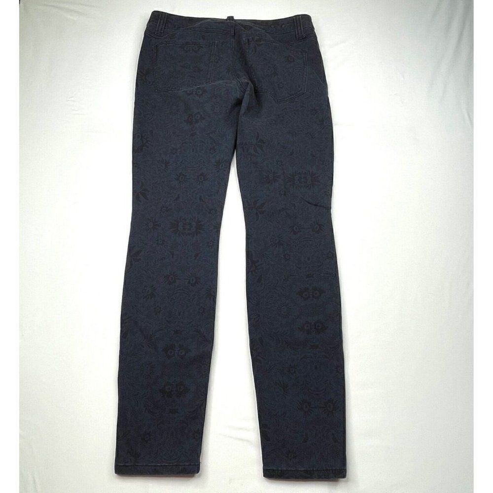 CABI Floral Lace Print Skinny Jean Navy Blue - Picture 3 of 9